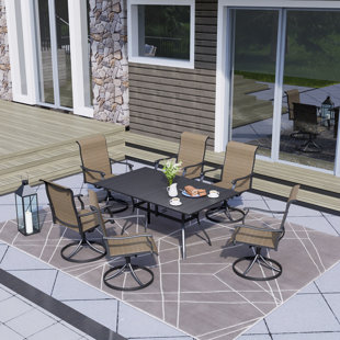 WINSTON PORTER Cannizzo 6 - Person Rectangular Outdoor Dining Set