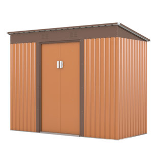 TOBBI_TOYS 9 ft. W x 4 ft. D Metal Lean-To Storage Shed