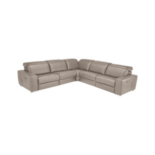 CASA ITALIA FURNITURE Malea 119" Top Grain Leather Power Reclining 5-Piece Corner Sectional