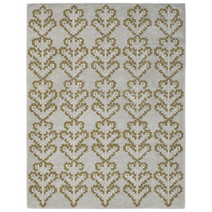 NUSTORY Verdant Rug: Decorator Hand Knotted Rug in Natural/Yellow