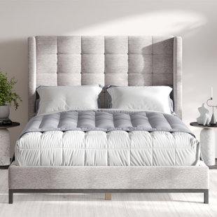 WADE LOGAN® Bradely Upholstered Metal Base Bed Frame