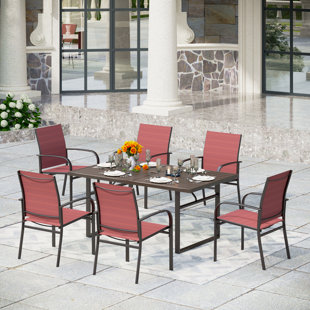ALPHAMARTS Rectangular 6 - Person 64" Long Dining Set