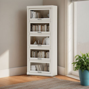 RARLON 75.98" H x 31.49" W Solid Wood Barrister Bookcase