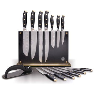 Schmidt Brothers Cutlery For The Home Chef 15 Piece High Carbon Stainless Steel Knife Block Set