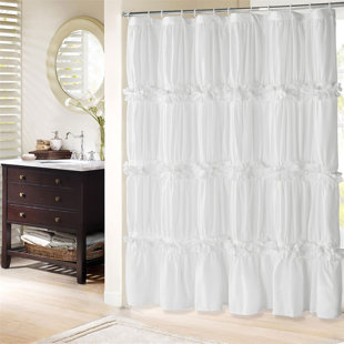 HOMECHOICE INTERNATIONAL GROUP Single Shabby Elegance Ruffle Shower Curtain