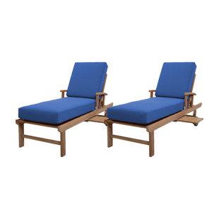 WILLOW CREEK DESIGNS Huntington Outdoor Teak Chaise Lounge (Set of 2)
