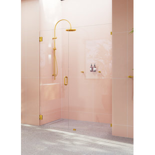 GLASS WAREHOUSE Illume 58.5 in. x 78 in. Fully Frameless Wall Hinge Shower Door