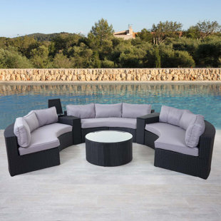 KAMPEN LIVING 9-Sitzer Sofa-Set Ludwina aus Polyrattan mit Polster