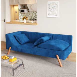 GZMWON 65.09'' Velvet Modern Sofa Curved Sofa Living Room Couch Living Room Sofa Comfy Couch