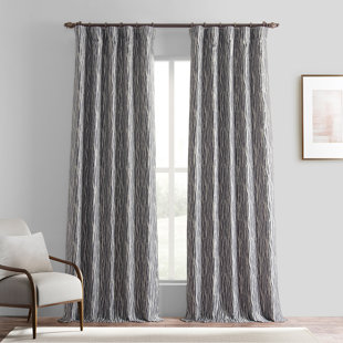 WROUGHT STUDIO™ Abstract Arbor Waves Jacquard Room Darkening Curtains - Single Panel