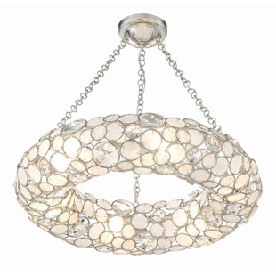 CRYSTORAMA Palla 6 - Light Dimmable Wagon Wheel Chandelier