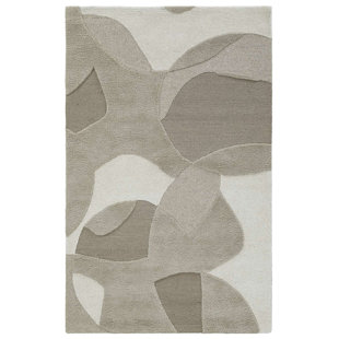 NUSTORY Rectangle Abstract Hand Tufted Wool Area Rug in Natural