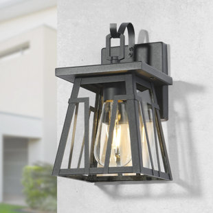 NEWWORLDDECOR Black 10.6'' H Outdoor Wall Lantern