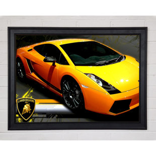 EAST URBAN HOME Leinwandbild Gelber Lamborghini in Schwarz/Gelb