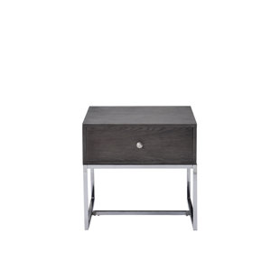 WENDEWAY Trestle End Table with Storage, Nightstand