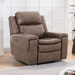 HOKKU DESIGNS Mishaal 3 Piece Top Leather Power Reclining Living Room Set with Adjustable Headrest Cupholder Storage
