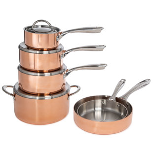 BergHOFF Vintage 10Pc Tri-Ply Polished Copper Cookware Set