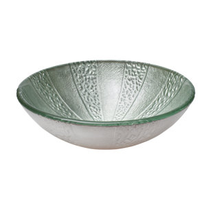 Ailee Designs 19'' Metallic Silver Glass Circular Vessel Bathroom Sink
