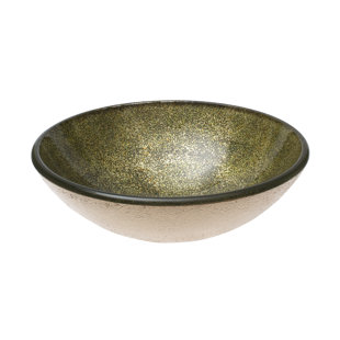 Ailee Designs 19'' Sage Glass Circular Vessel Bathroom Sink