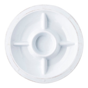 JULISKA Berry & Thread Melamine 15" Crudite Platter - Whitewash