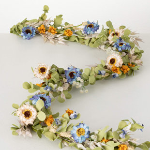 PRIMRUE Rincon 78'' in. Faux Wildflower Garland