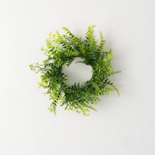 PRIMRUE Rincon Faux Fern Plastic 10.5'' Wreath