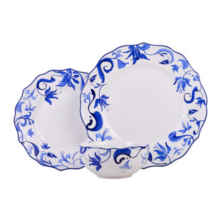 222 FIFTH Ayla Blue 12 Pc Dinnerware Set