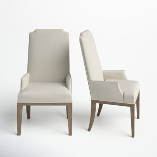 BIRCH LANE™ Dunnes Upholstered Arm Chair in Sun-Bleached Cypress (Set of 2)