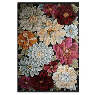 RUGPERA Karabag Multicolored Color Floral Design Carpet Machine Woven Polyester & Cotton Yarn Area Rugağ