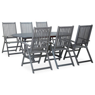 DAKOTA FIELDS Ragnhild Oval 6 - Person 200cm Long Dining Set