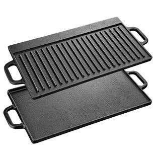 VELAZE Zeik 9.1'' Non-Stick Enameled Cast Iron Grill & Griddle Pan