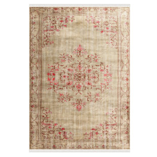 RUGPERA Hasting Beige And Pink Color Oriental Design Carpet Machine Woven Polyester & Cotton Yarn Area Rugk