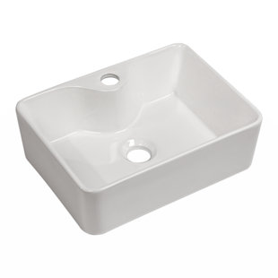Wenty 12'' White Ceramic Rectangular Bathroom Sink