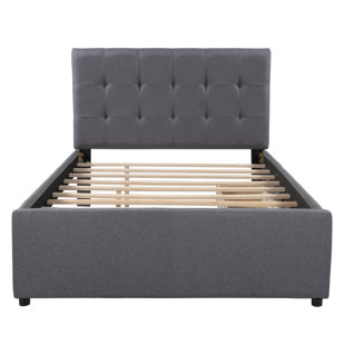 GZMWON Upholstered Platform Bed Frame with Headboard with Headboard and Trundle