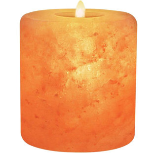 WBM LLC Himalayan Glow Round Cylinder Style Tealight Salt Candles Holder, Cylinder Style