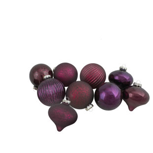 NORTHLIGHT SEASONAL Jewel Tone Finial and Glass Ball Christmas Ornaments