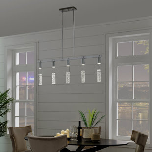 FINESSE DÉCOR Harmony 5 - Light Linear Chandelier with Smart Dimmer Included