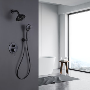 MODLAND Wall Mounted Concealed Complete Shower System Solid Brass Rough-in Valve with Diverter