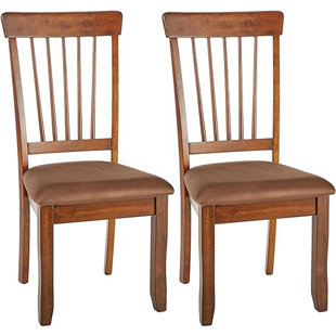 LARK MANOR™ Earland Berringer 18" Rustic Dining Chair With Cushions, 2 Count, Brown (Set of 2)