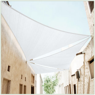 Colourtree Triangle Sun Shade Sail With Winch Installation Kit and Ropes