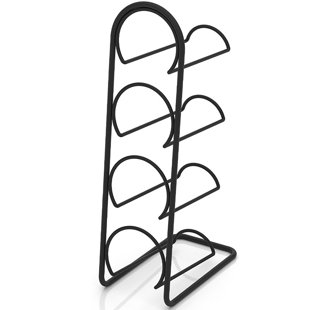 WPL BATHROOM & KITCHEN DESIGNS Cengiz 4 Bottle Tabletop Wine Bottle Rack Black