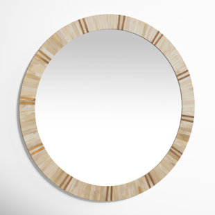 BIRCH LANE™ Brenham Bone Convex Wall Mirror
