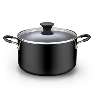 Cook N Home Non-Stick Aluminum Stockpot Cooking Pot with Glass Lid