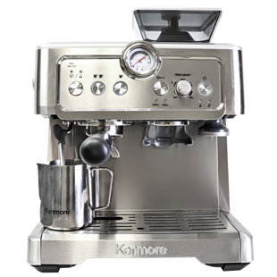 Kenmore Espresso Machine With Grinder & Milk Frother, 15 Bar Espresso Coffee Maker, Stainless Steel