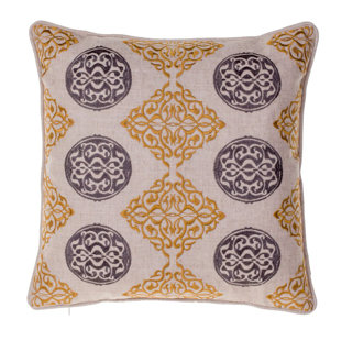 14 KARAT HOME INC. Embroidered Linen Throw Pillow