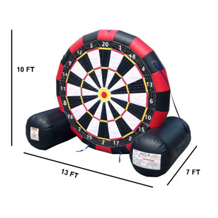 JINGO JUMP 13' x 7' Inflatable Soccer Dart Game with Balls and Air Blower