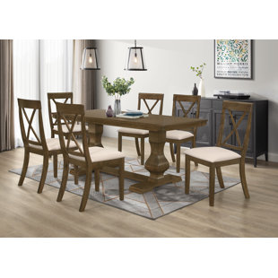 HOME DESIGN INC. Millville 7 - Piece Trestle Dining Set