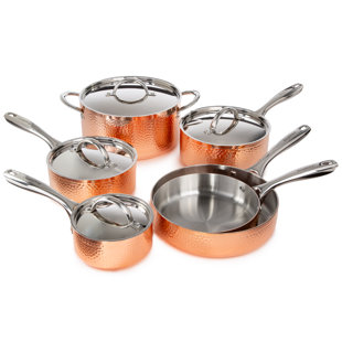 BergHOFF Vintage 10 Piece Hammered Copper Cookware Set
