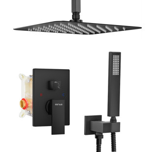 ESNBIA Complete Rainfall Shower System with 10 Inches Rain Shower Head and Handheld Shower Set