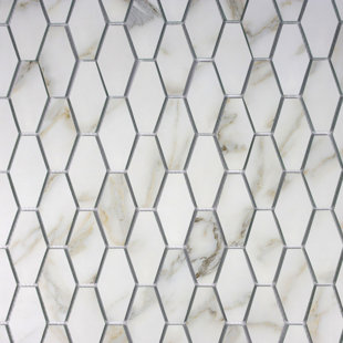 ABOLOS Art Deco Elongated Hexagon 2" x 2" Glass Mosaic Tile